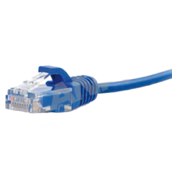 LP4CADFSBL05L - PATCH CORD CAT6A ULTRADELGADOS COMPLETAMENTE BLINDADOS 28AWG AZUL CHAQUETA LSZH 0,5M