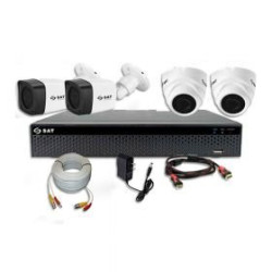 KIT CAMARAS SEGURIDAD 4 CANALES 4 CAMARAS SAT