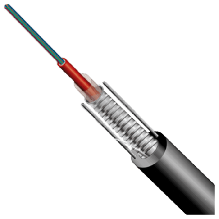 LPOC54010124TP - CABLE FO CON 12 FIBRAS MULTIMODO OM3 EN TUBO RELLENO DE GEL CHAQUETA PE CINTA DE ACERO CORRUGADO