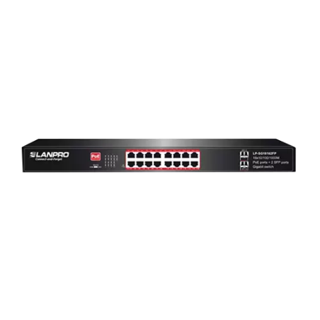 LPSG18162FP - SWITCH 18 PUERTOS 16X10/100/1000MBPS POE PORT PLUS / 2 SFP FIBER PORT