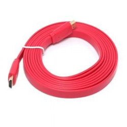 SAT CABLE HDMI 1.8M PLANO COLOR ROJO