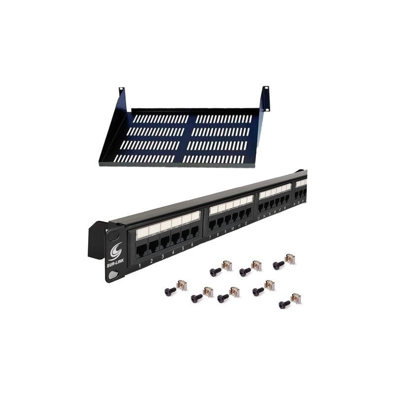 PATCH PANEL SAT PP624 CAT6 24 PUERTOS RACK