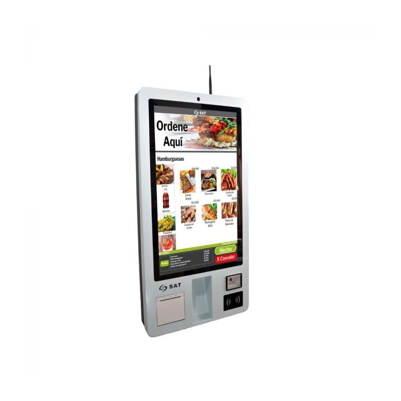 KIOSCO TRANSACCIONAL SAT KT32 32 CAPACITIVO I3 4GB 128SSD IMP SCAN + BASE