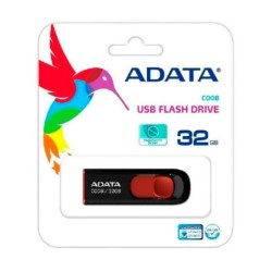 AC008-32G-RKD - Memoria Adata Usb 2.0 C008 Retráctil 32GB, Negra