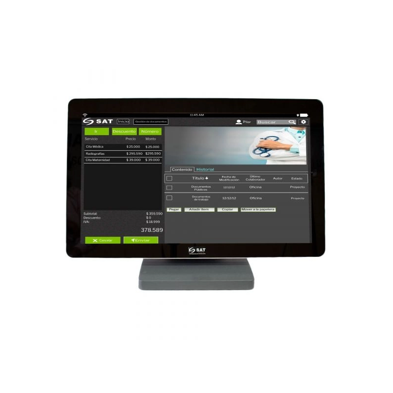 OPEN FRAME SAT OF21TC AIO TOUCH 21 CAPACITIVO CI3 4GB 128SSD