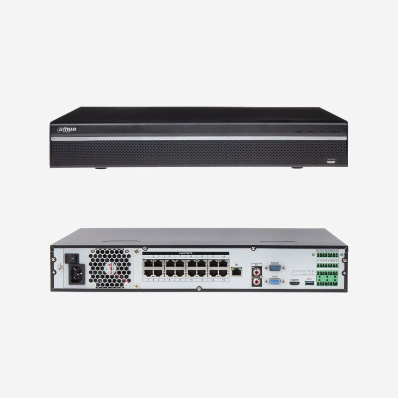 NVR 16CH H.265+ DECODIFICACION 4CH@4K O 16CH@2MP AB ENTRADA 320MBPS 4 SATA 2 HDMI